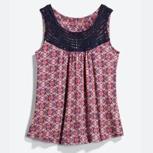 Loveappella Mackinley Crochet Yoke Knit Top